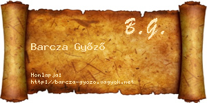 Barcza Győző névjegykártya